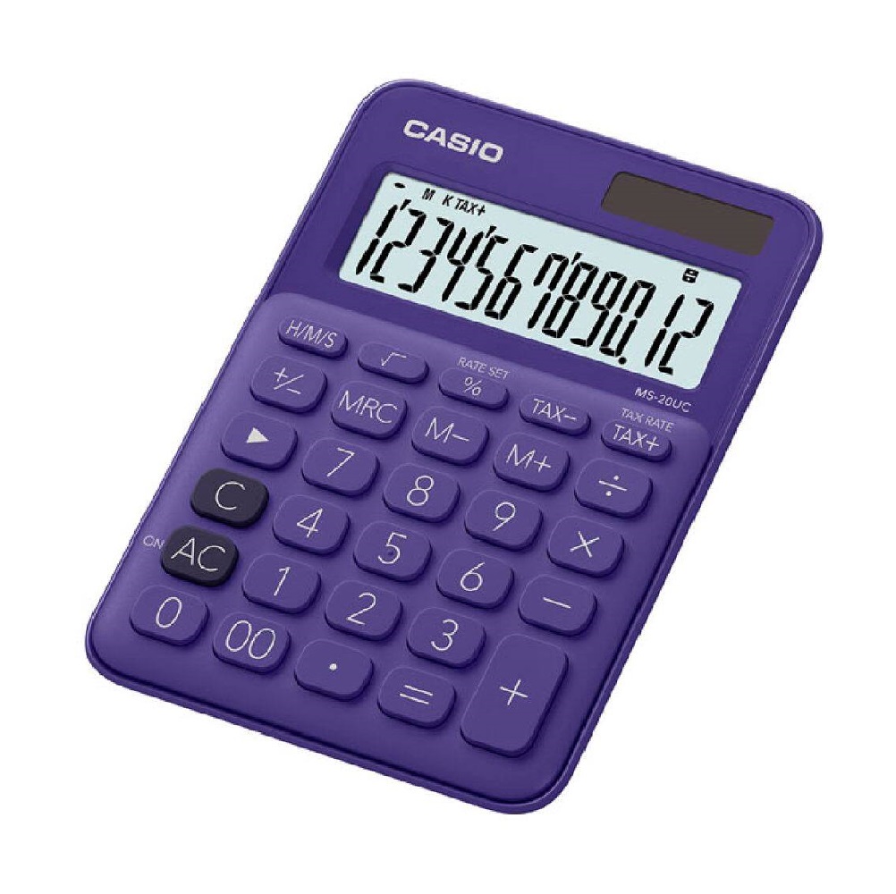 Calculadora Casio 12 Dígitos MS-20UC-PL  Color Morado ORIGINAL!